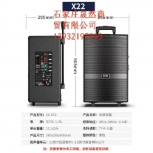 索爱SA-X22 12英寸大功率重低音广场舞音响移动户外蓝牙拉杆音箱扩音器带无线麦克风