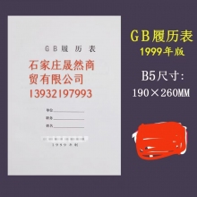 履历表B5
